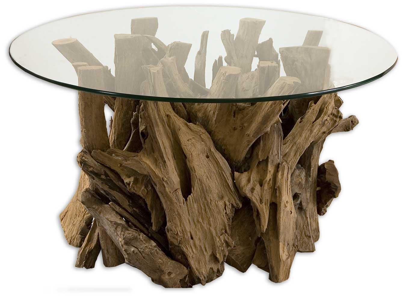 【限定販売】 Glass Driftwood Uttermost Top Table Cocktail センターテーブル・ローテーブル